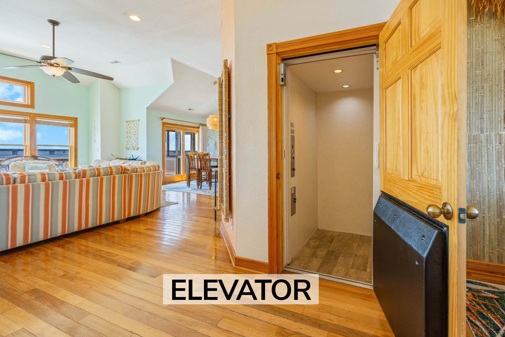 Surf Or Sound Realty 566 La Familia Elevator Label