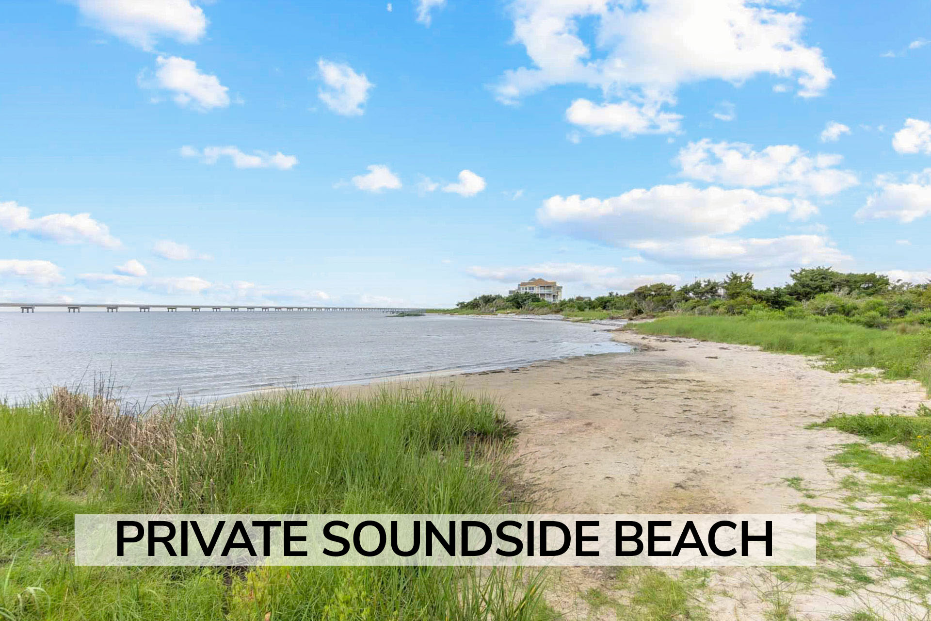 Surf Or Sound Realty 566 La Familia Private Soundside Beach Label