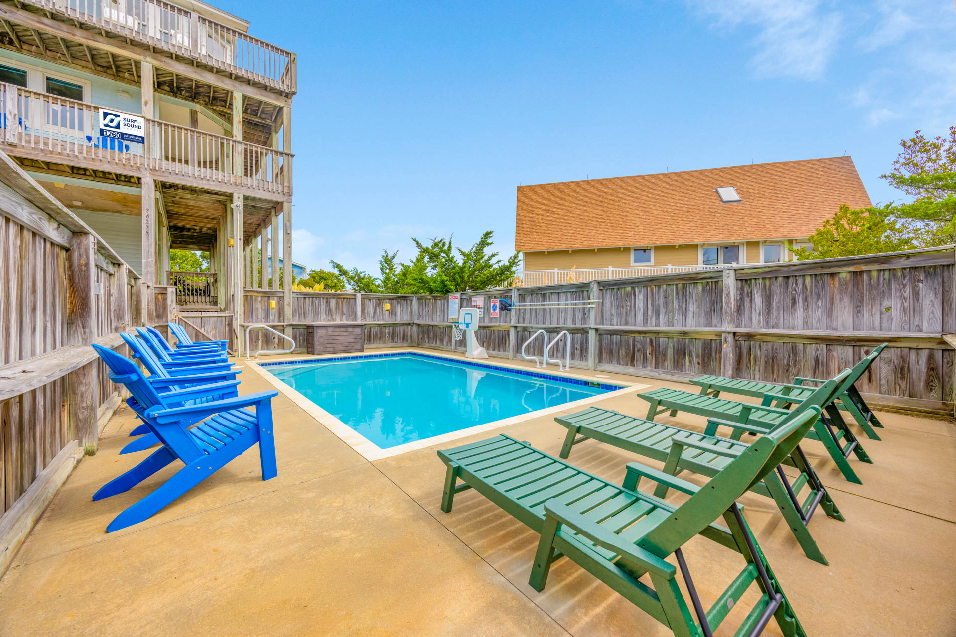 Surf Or Sound Realty 1260 Bangarang Beach House Pool Area 4