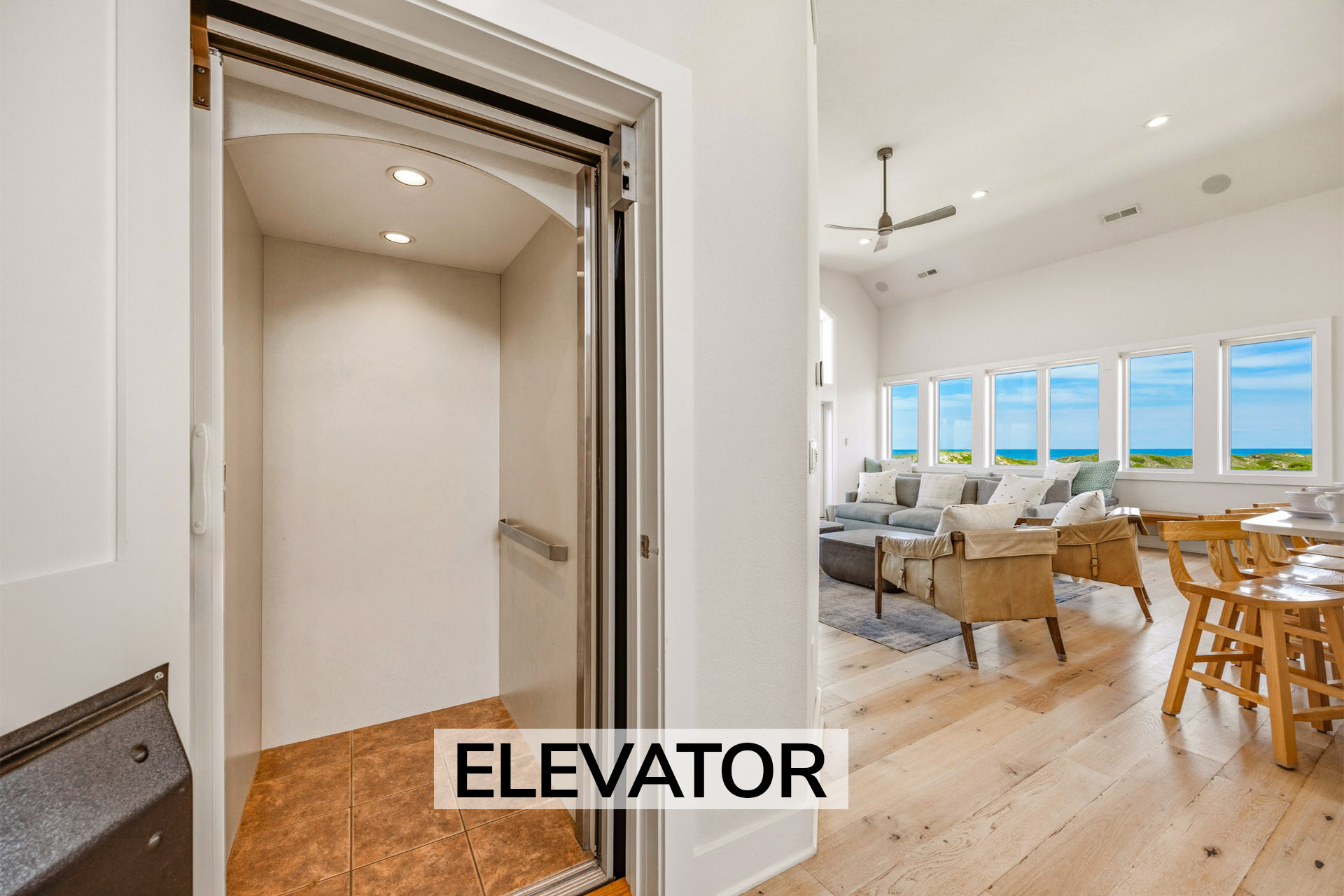 Surf Or Sound Realty 652 Castlemere Elevator Label