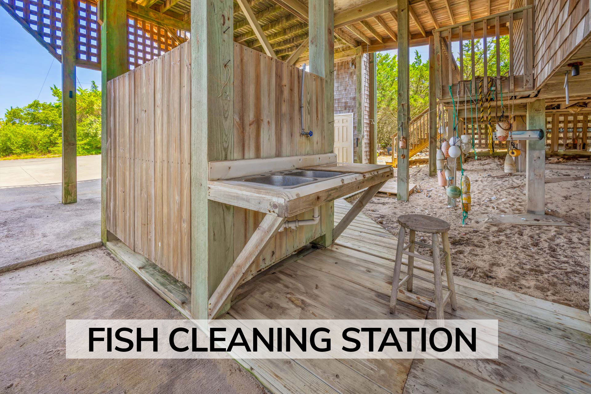 Surf Or Sound Realty 958 Second Wind Avon Fish Cleaning Station Label
