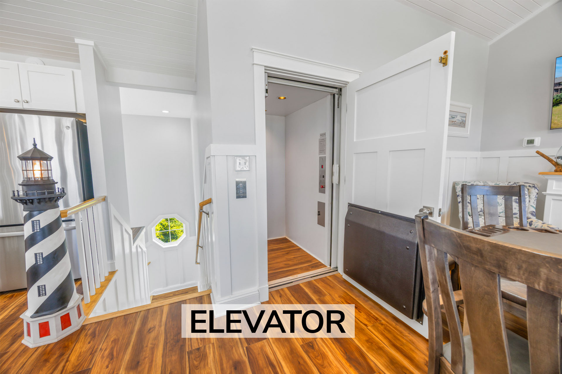 Surf Or Sound Realty 990 Dawn Treader Elevator Label