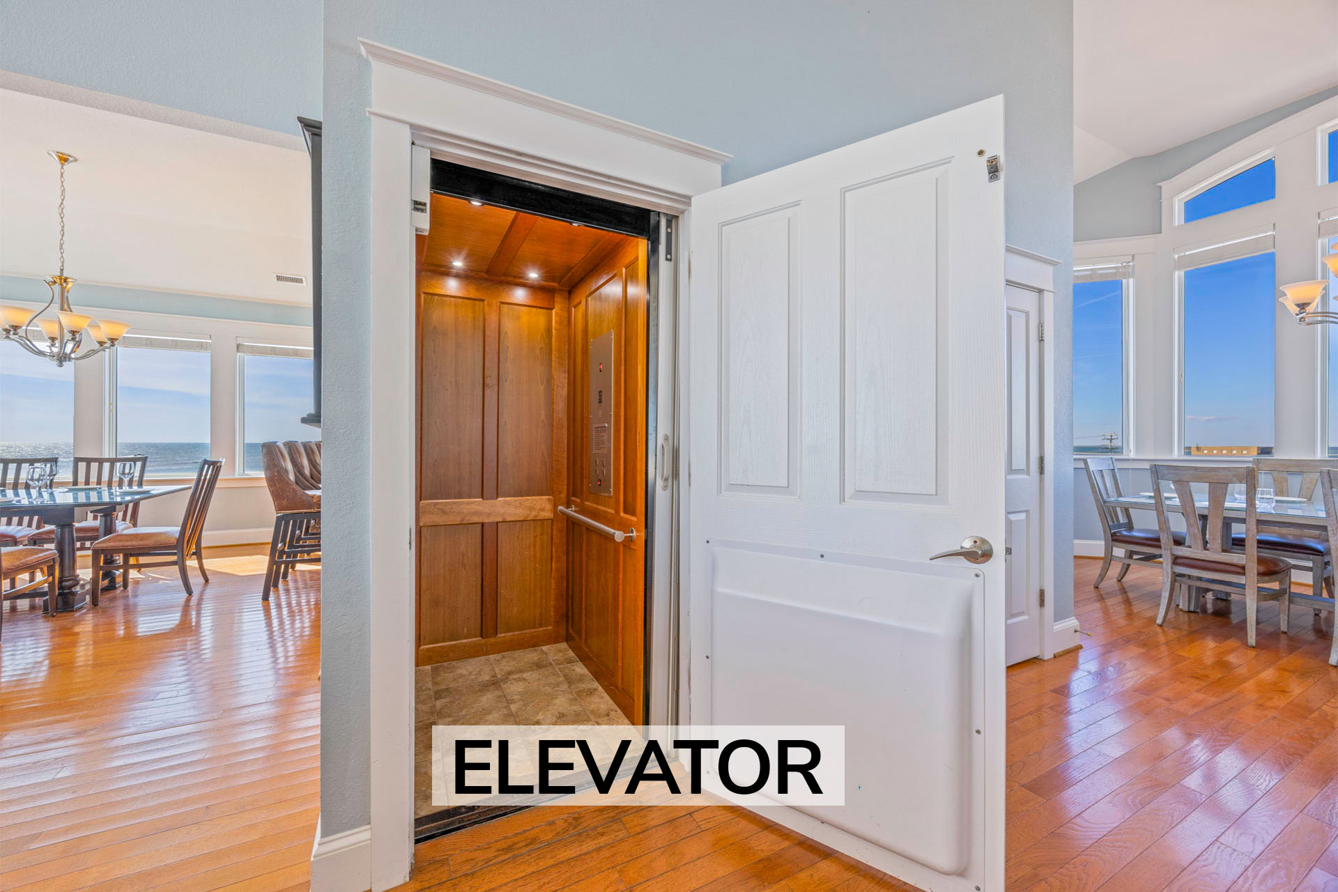 Surf Or Sound Realty 803 Chicken By The Sea Elevator Label