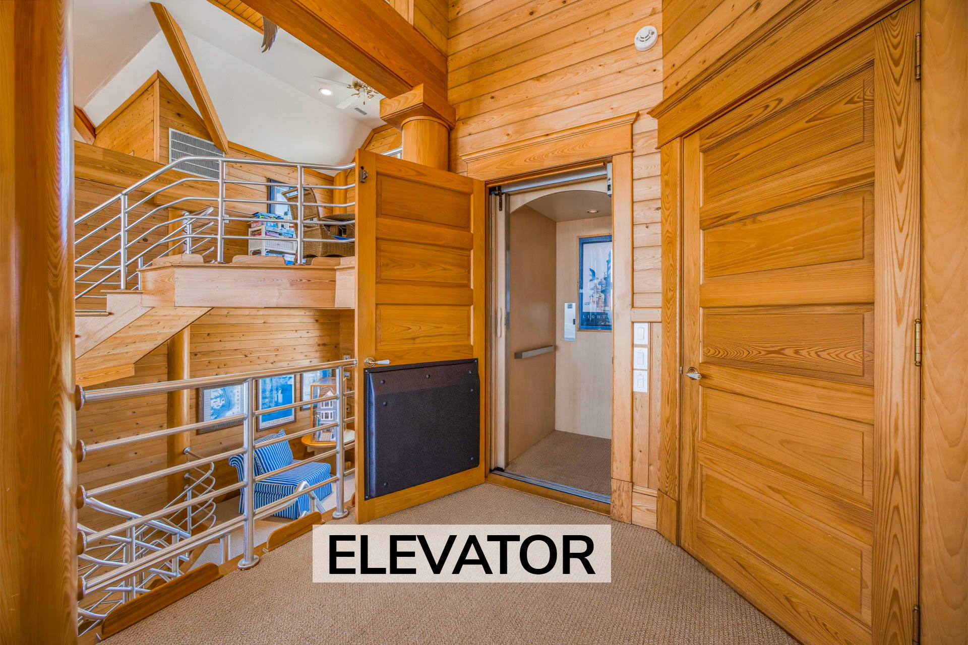 Surf Or Sound Realty 603 Seven Cousins Cottage Elevator Label