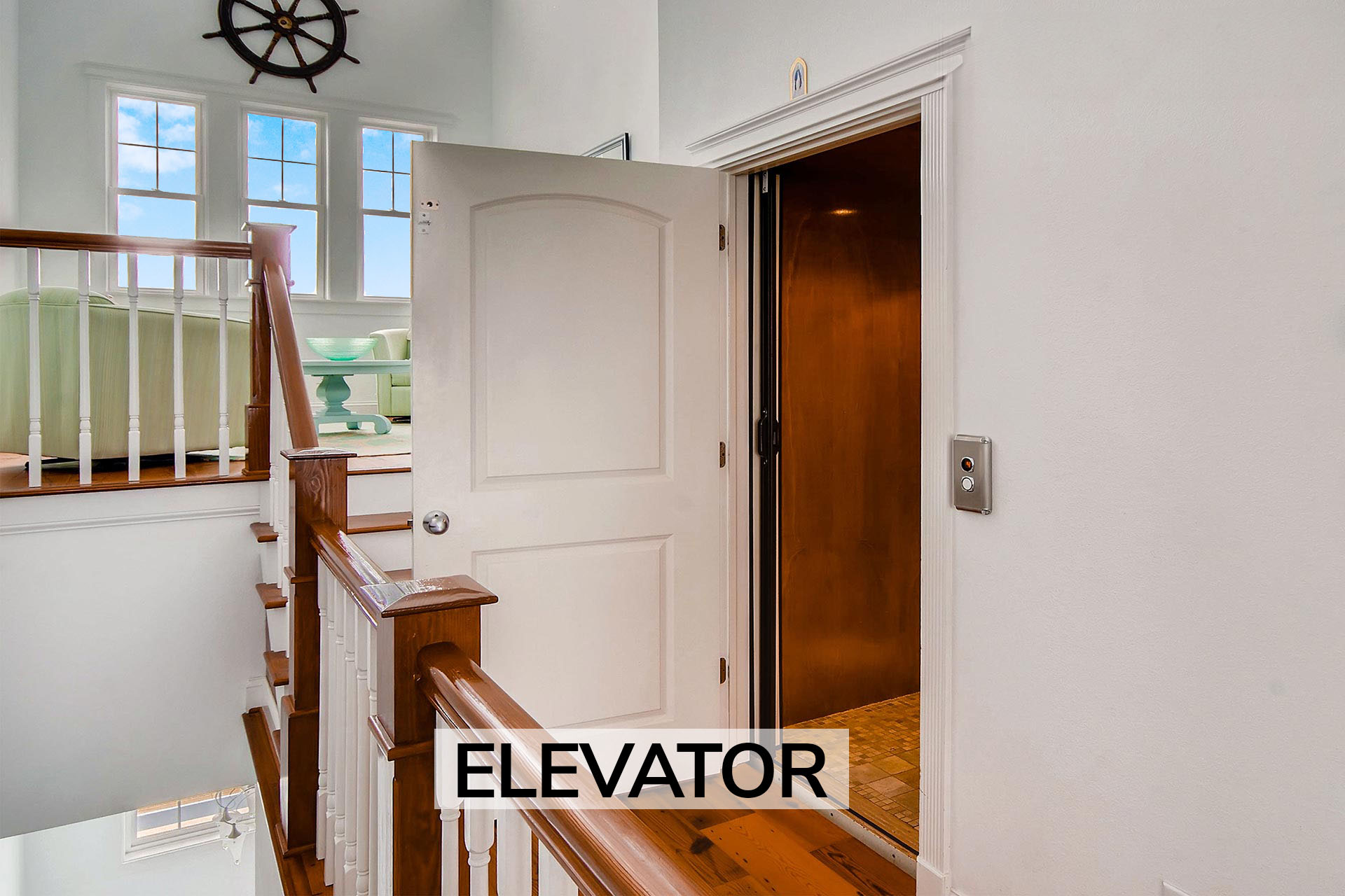 Surf Or Sound Realty 564 High Seas Elevator Label