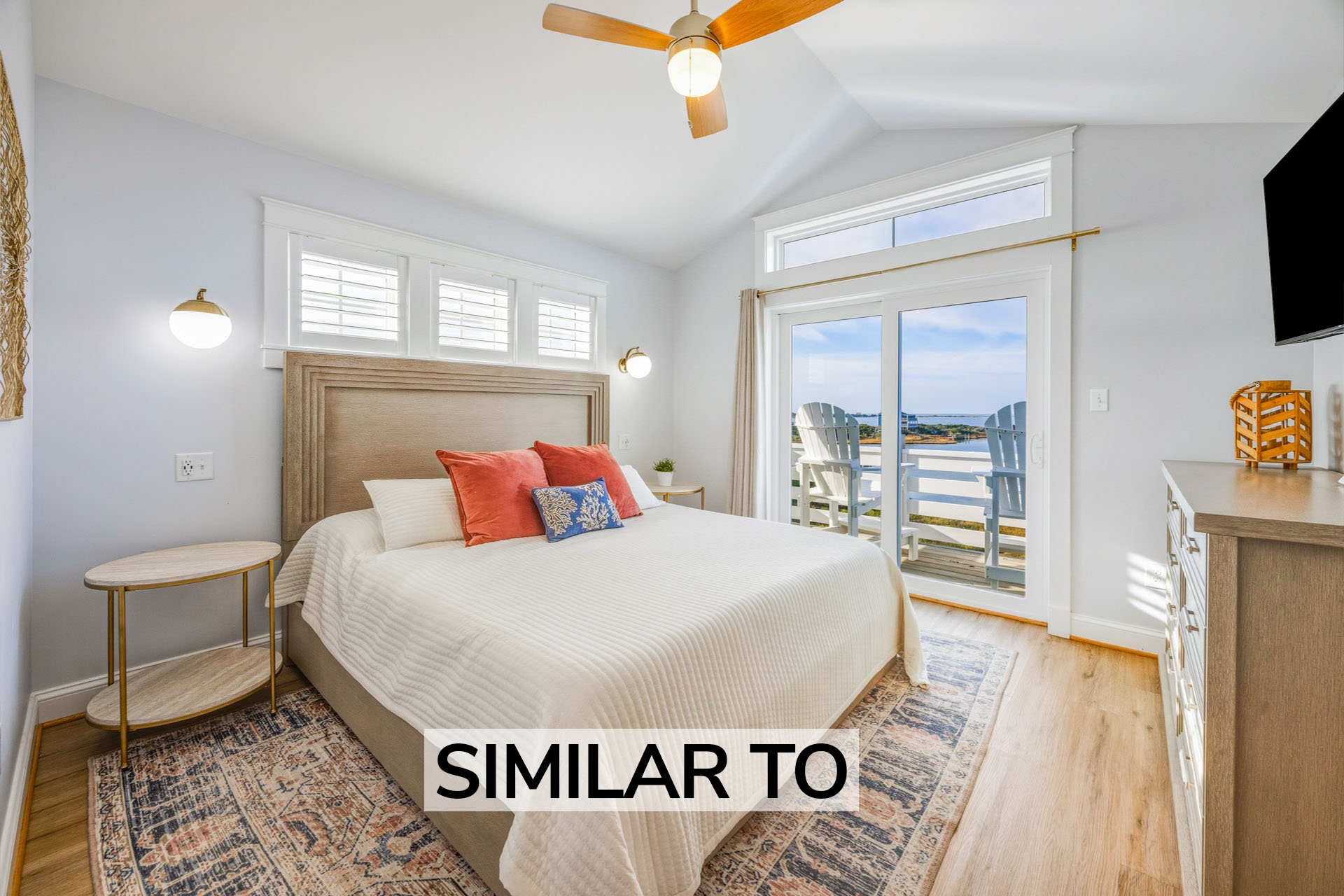 Surf Or Sound Realty 1261 Everything's Peachy Bedroom Similar To 2