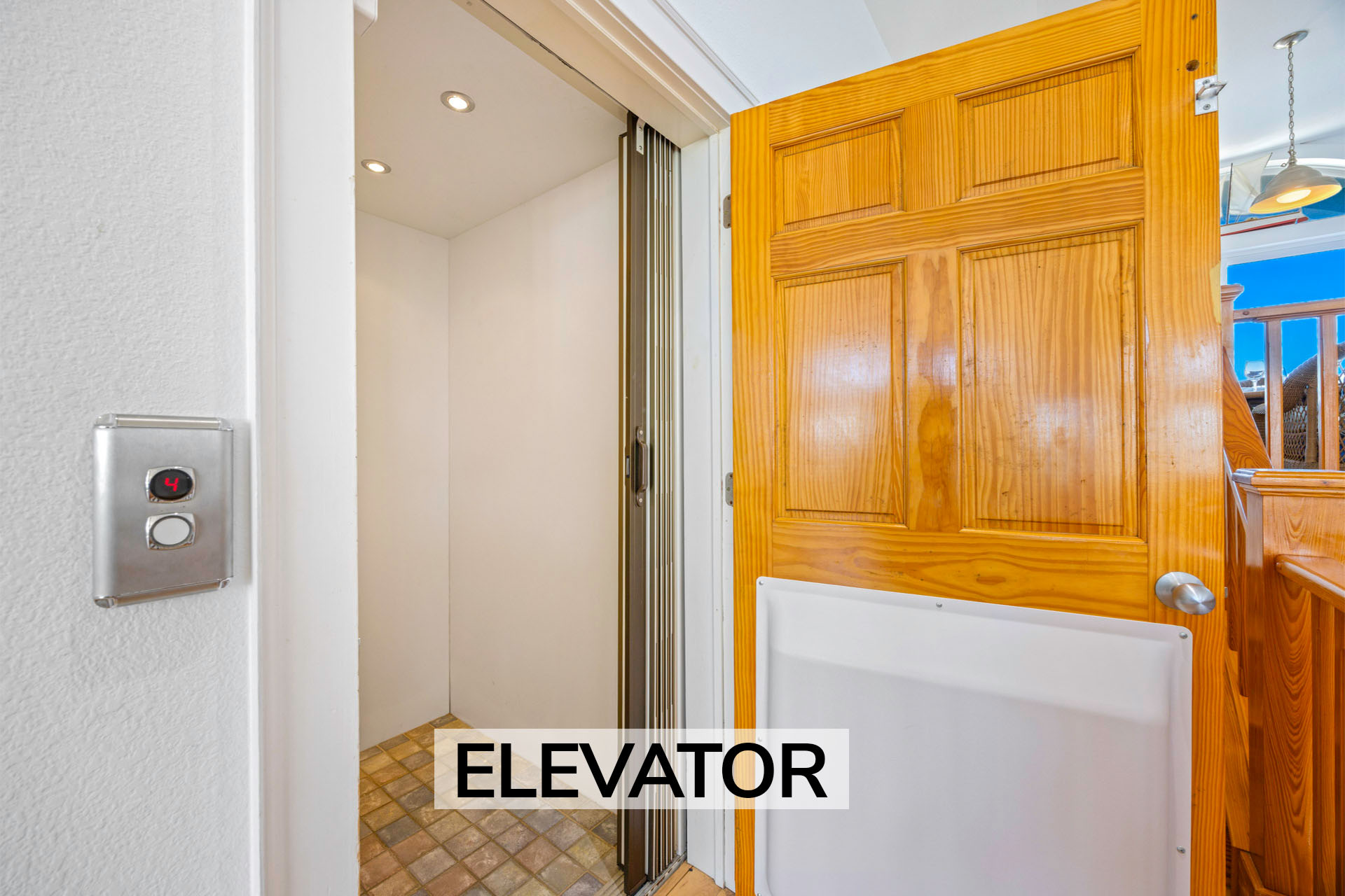 Surf Or Sound Realty 534 Peaceful Retreat Elevator Label