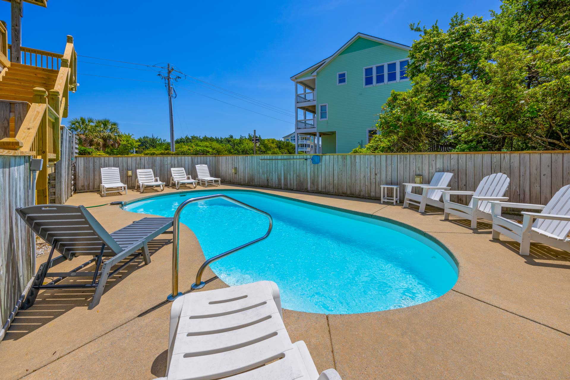 Surf Or Sound Realty 1027 The Kinnakeet Retreat Pool Area 1