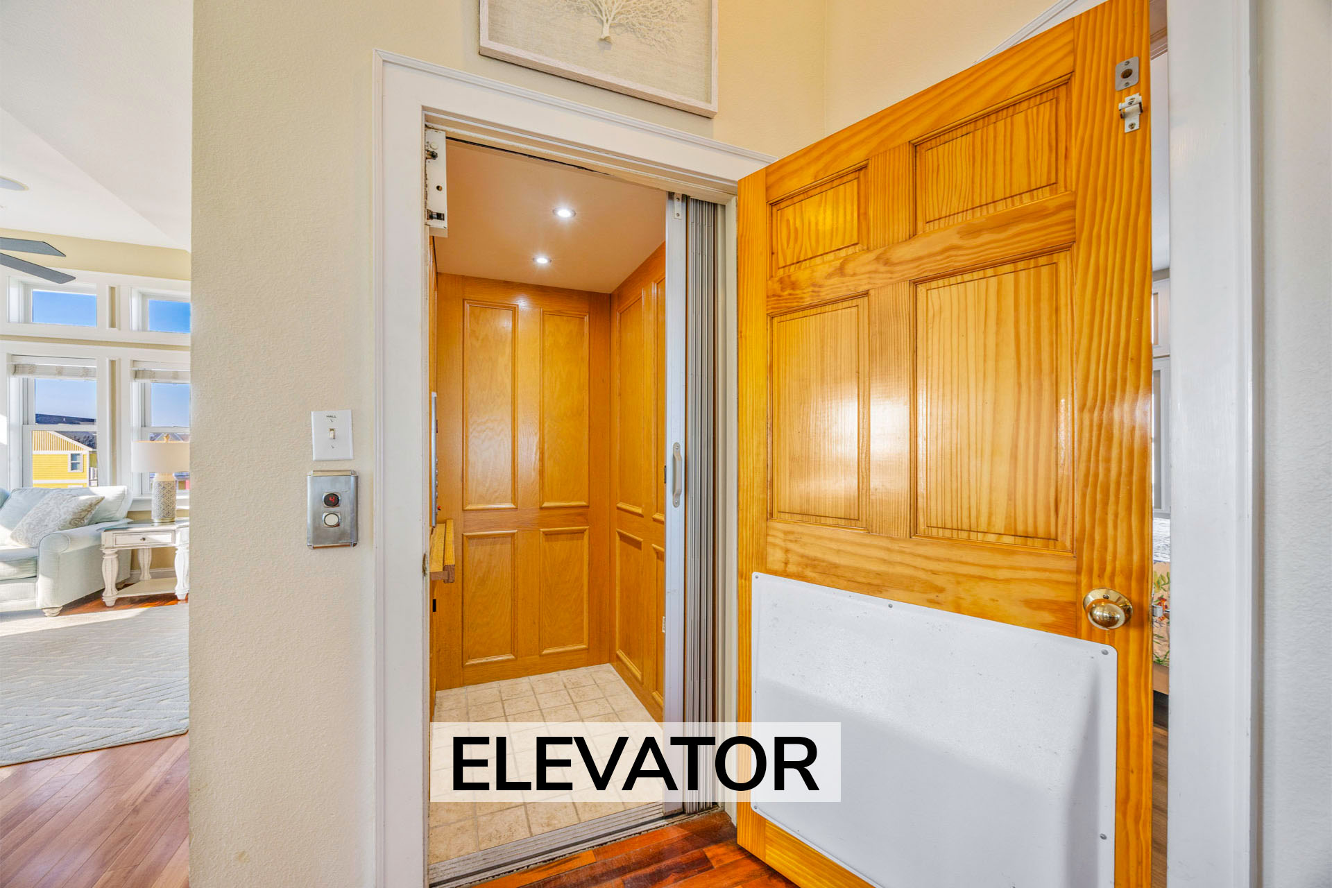 Surf Or Sound Realty 502 Tipsy Turtle Elevator Label