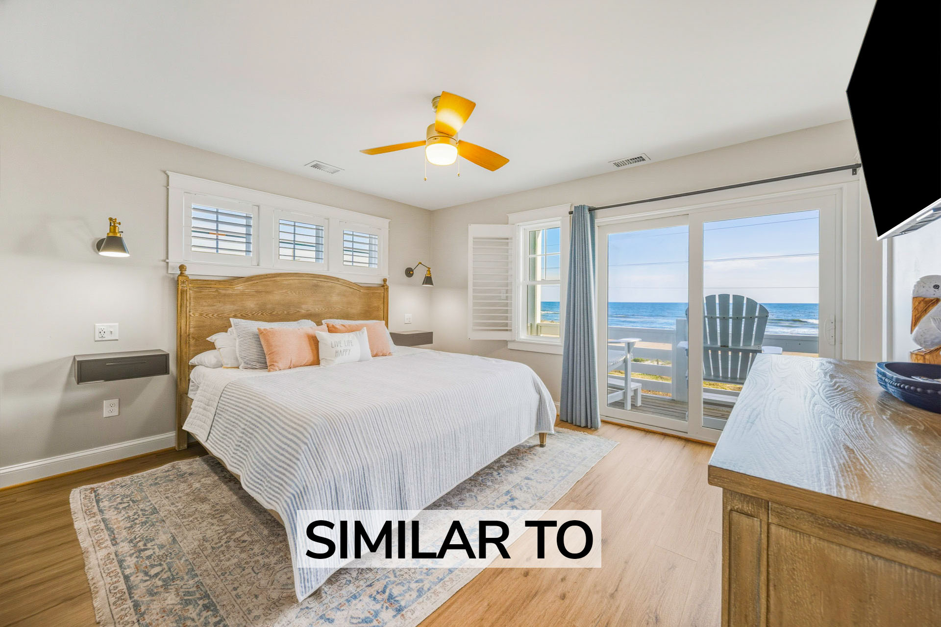 Surf Or Sound Realty 1261 Everything's Peachy Bedroom Similar To 3