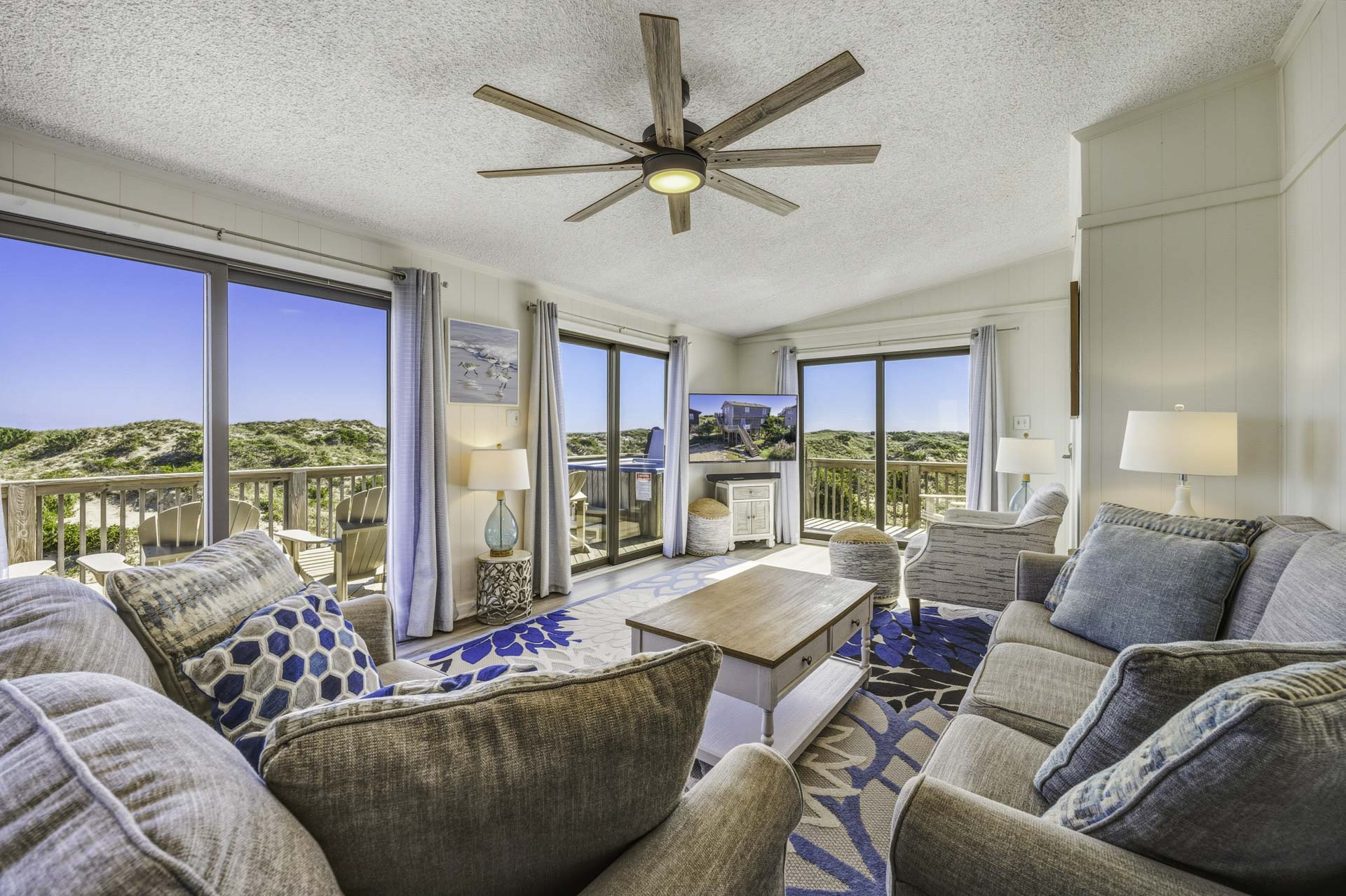 Surf Or Sound Realty 1229 Kinnakeet Dunes Great Room 4