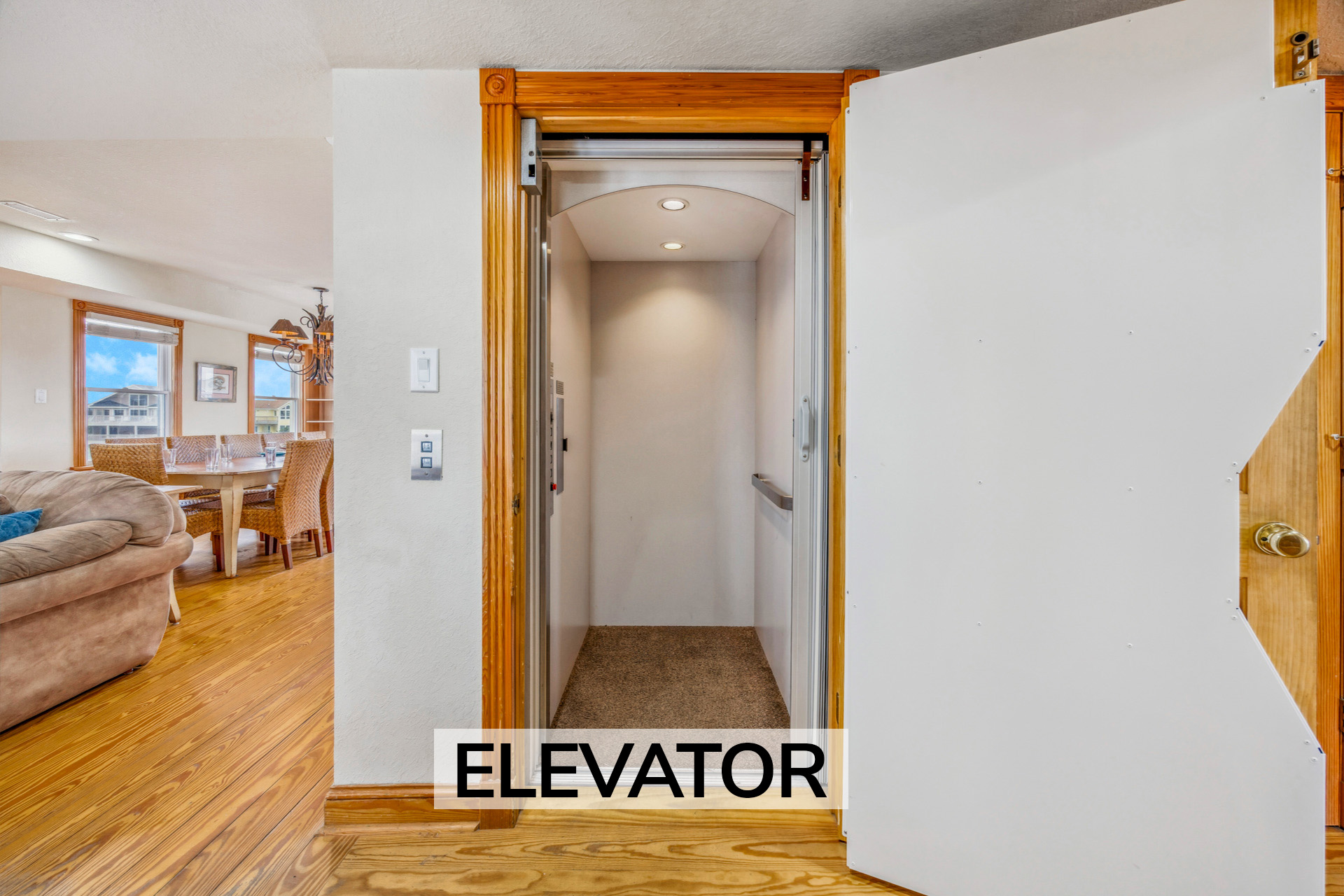 Surf Or Sound Realty 594 Hatteras Escape Elevator Label