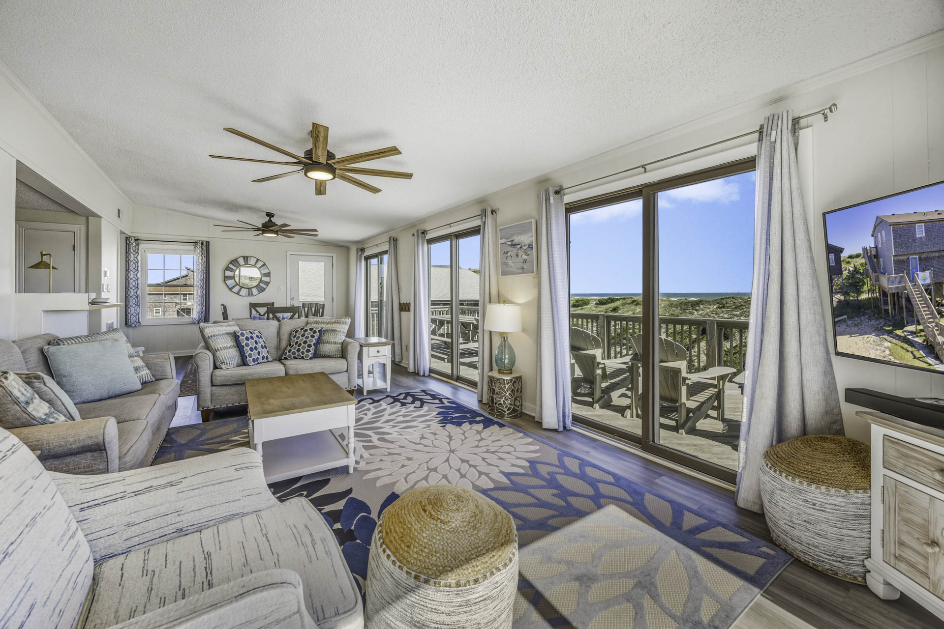 Surf Or Sound Realty 1229 Kinnakeet Dunes Great Room 3