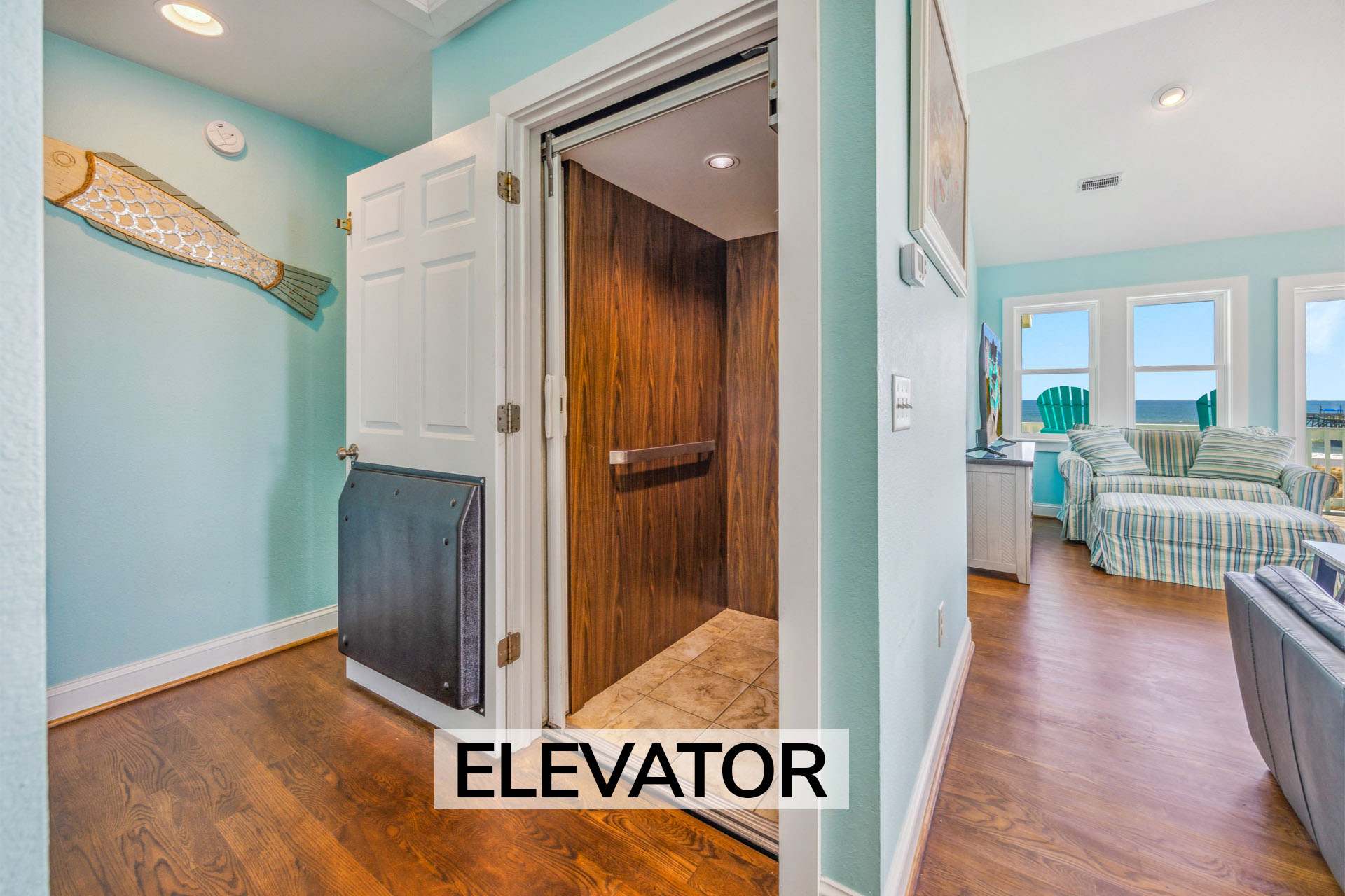 Surf Or Sound Realty 867 Caribbean Paradise Elevator Label